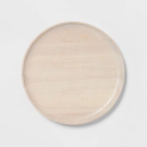 NWT Threshold 12”W Whitewashed Rubberwood Round Serve Tray